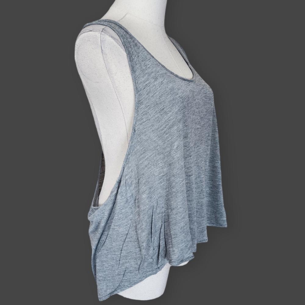 Grey Flowy Muscle Tank Top, Women's S